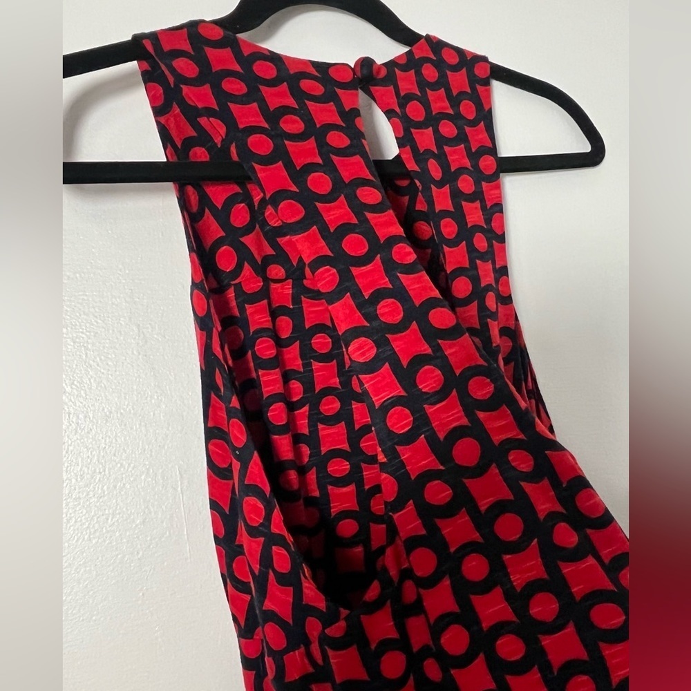 Milly Red and Blue Print Sleeveless Maxi Dress | Size L - Picture 2 of 11